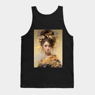 Japanese Girl With Flowers in Her Hair Tank Top